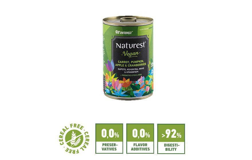 NATUREST VEGAN PET FOOD VEGETABLES & FRUITS 400GR