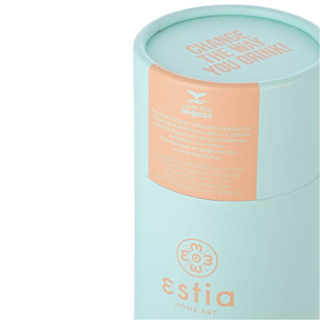 ESTIA 01-9793 ΘΕΡΜΟΣ TRAVEL FLASK SAVE THE AEGEAN 500ML BERMUDA GREEN