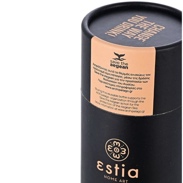 ESTIA 01-9816 ΘΕΡΜΟΣ TRAVEL FLASK SAVE THE AEGEAN 750ML MATTE BLACK