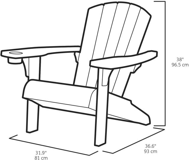 KETER ALPINE ADIRONDACK OUTDOOR CHAIR 93X81X96.5CM - GREY