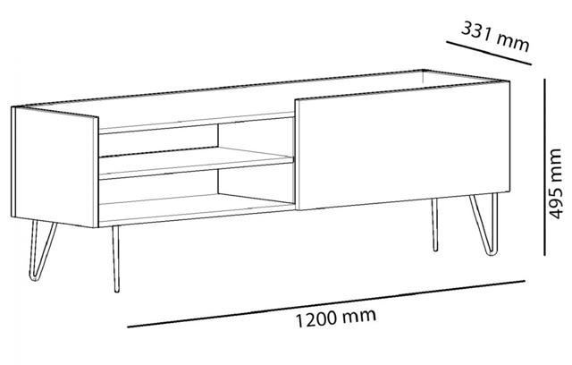 HANNA TV STAND - OAK/GREY