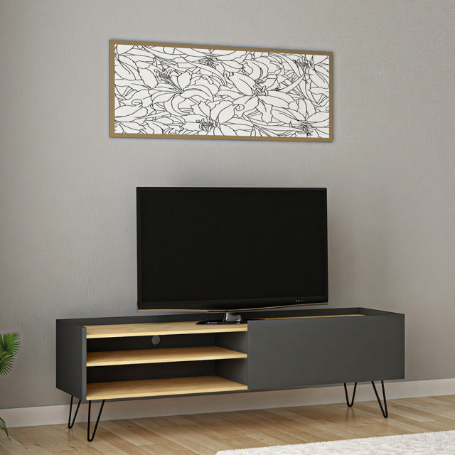 HANNA TV STAND - OAK/GREY