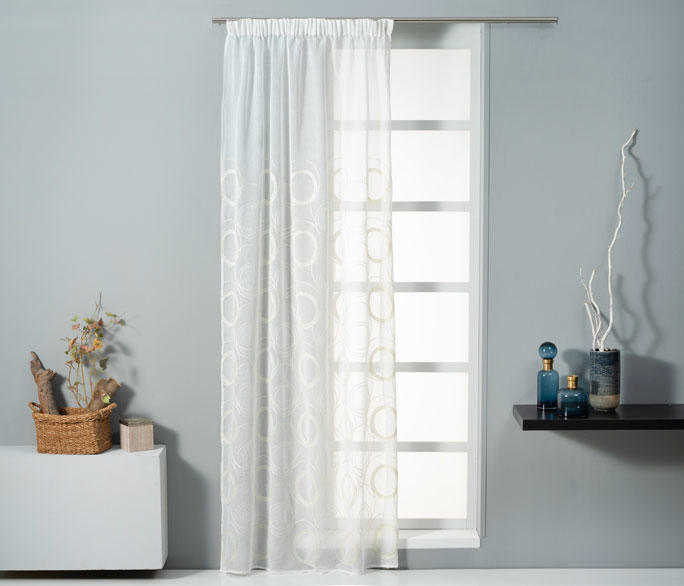 EASYHOME CURTAIN LASERTA WHITE/BEIGE 140Χ270CM