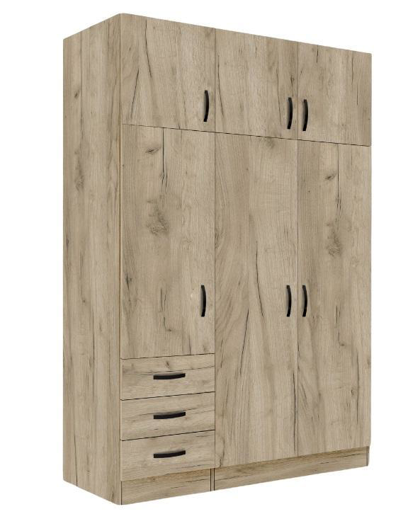 EKOWOOD WARDROBE 198X134X56CM - GREY