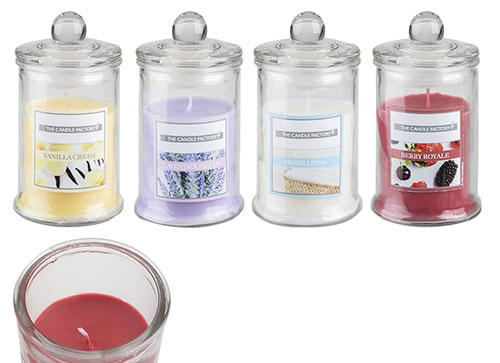 SCENTED CANDLE IN APOTHECARY GLASS JAR 1 PC