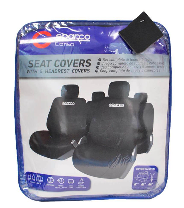 SPARCO SEAT COVER SET BLACK SPS402 BLACK