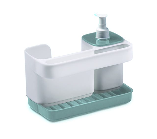 SNIPS RECTANGLE SPONGE HOLDER WITH DISPENSER - WHITE /BLUE