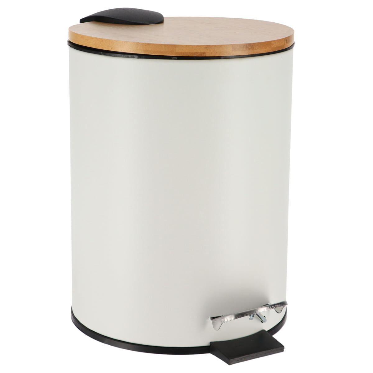 PEDAL BIN SC 2.5L WHITE /BAMBOO