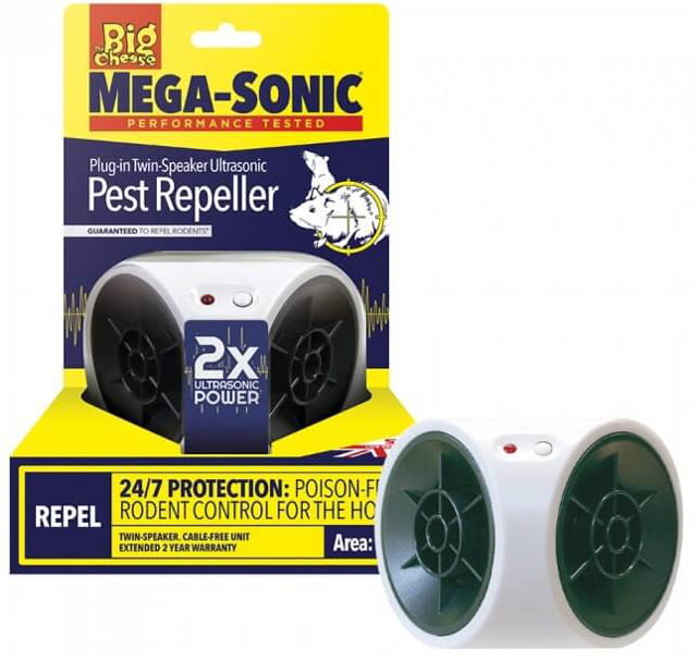 BIG CHEESE MEGA SONIC TWIN SPEAKER PEST REPELLER