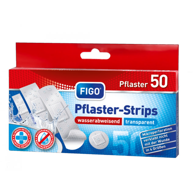 FIGO TRANSPARENT/WATERPOOF PLASTER 50PCS