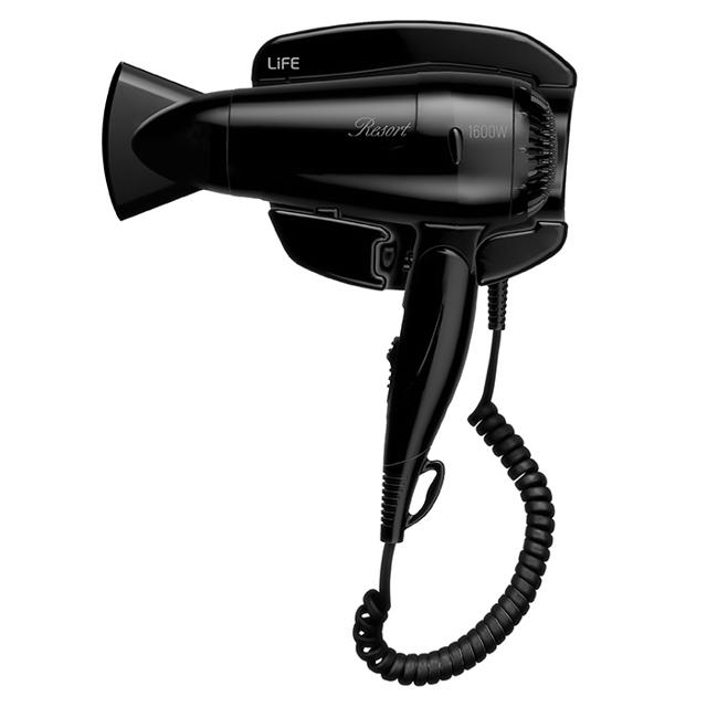 LIFE RESORT 221-0252 HAIR DRYER WITH WALL BASE BLACK 1600W