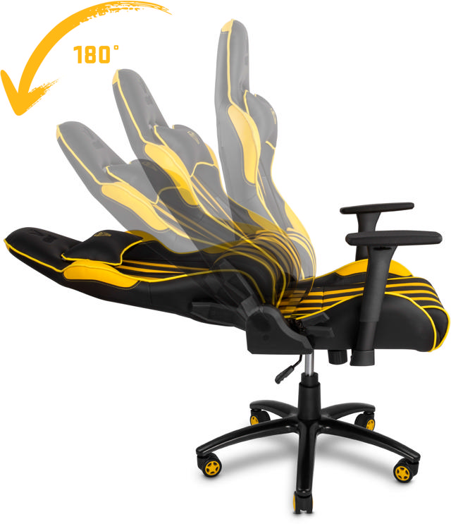 YENKEE YGC 100YW HORNET GAMING CHAIR 658x315x830MM - YELLOW/BLACK