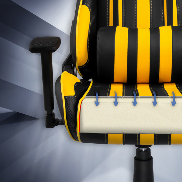 YENKEE YGC 100YW HORNET GAMING CHAIR 658x315x830MM - YELLOW/BLACK