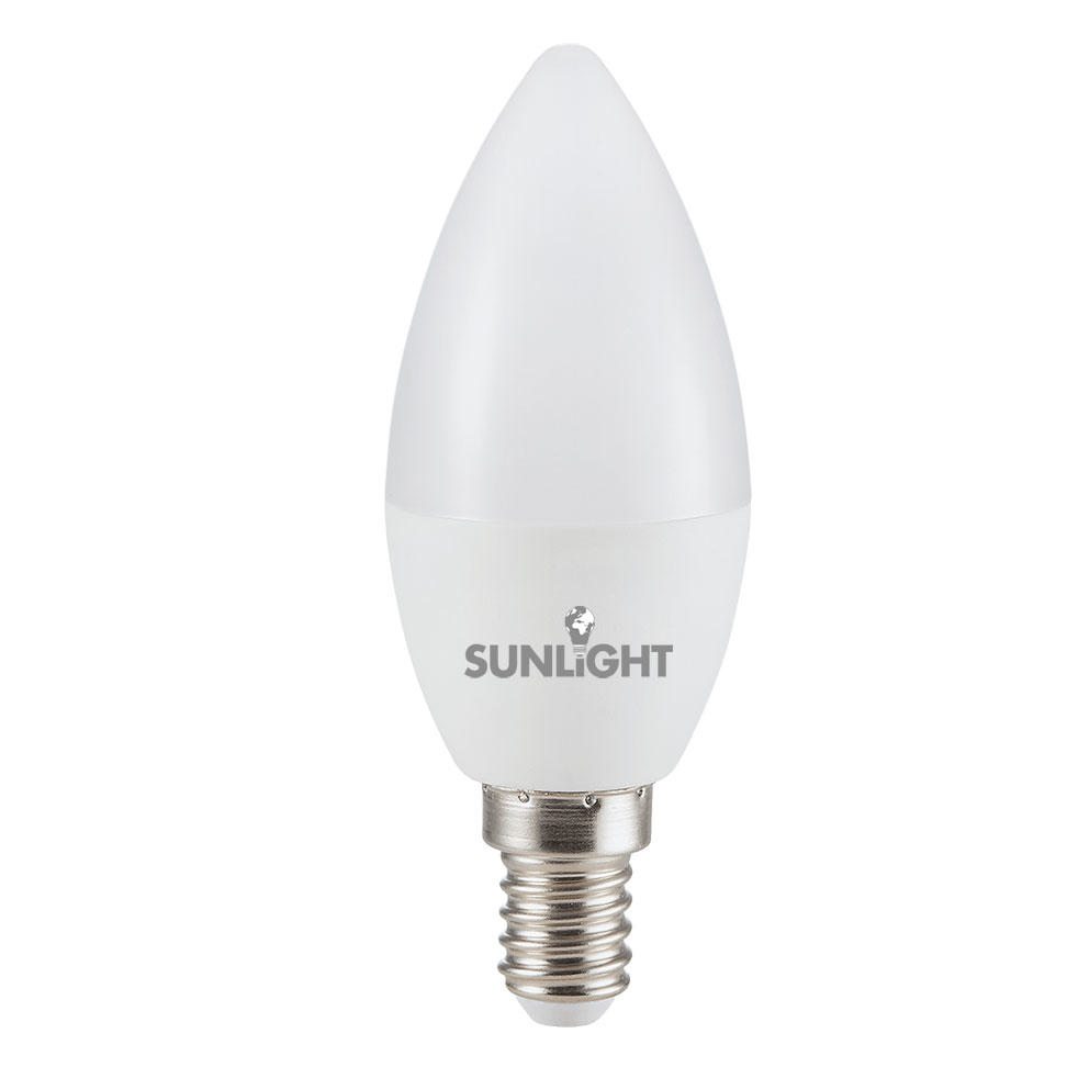 SUNLIGHT LED 4.5W C37 CANDLE LAMP E14 470LM 3000K FROSTED