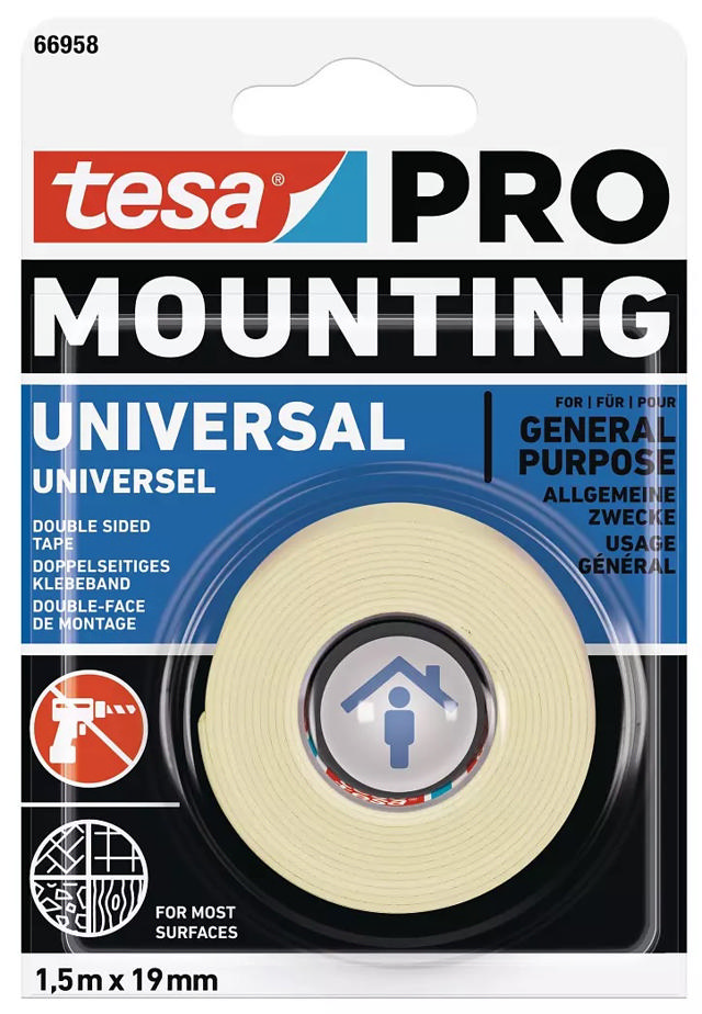 TESA PRO ΤΑΙΝΙΑ ΔΙΠΛΗΣ ΟΨΗΣ UNIVERSAL 1.5Mx19mm