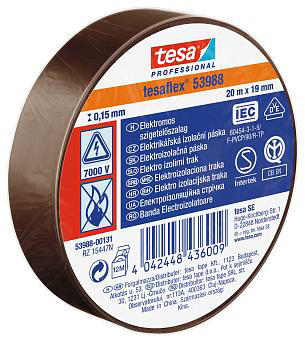 TESA ΤΑΙΝΙΑ ΗΛΕΚΤΡΟΛΟΓΟΥ 20Mx19mm ΚΑΦΕ  IEC60454