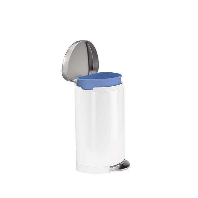 SIMPLEHUMAN SEMI-ROUND PEDAL BIN 10L WHITE