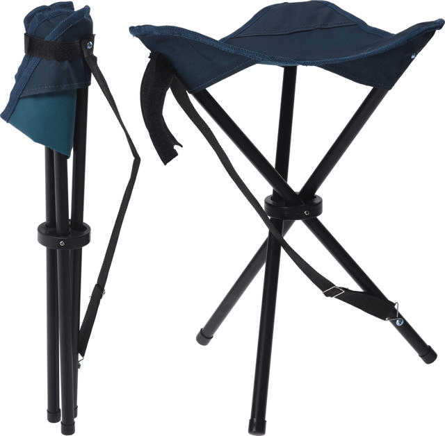 RETRO METAL CAMPING STOOL 3 LEGS H41.5CM DARK BLUE