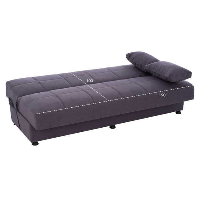 EGE HM3067.03 SOFA BED 3 SEATS VELVET - GREY