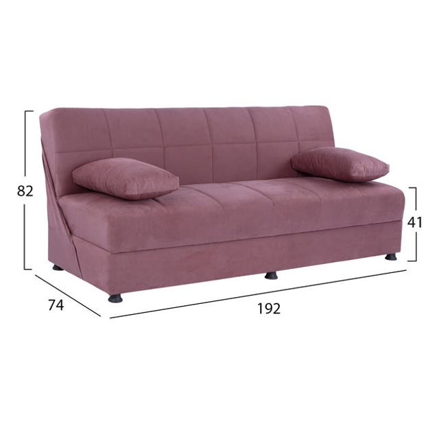 EGE HM3067.06 SOFA BED 3 SEATS VELVET SOMON 192X74X82CM