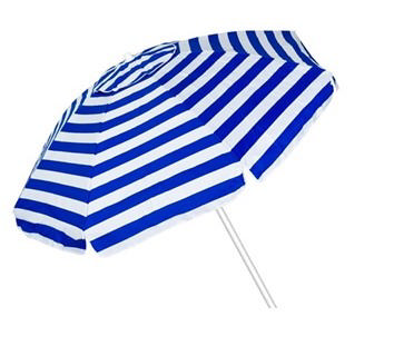 BEACH UMBRELLA 260CM STRIPE WHITE /BLUE