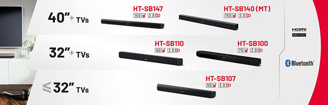 SHARP HTSB140(MT)  2.0 SLIM SOUND BAR 150W