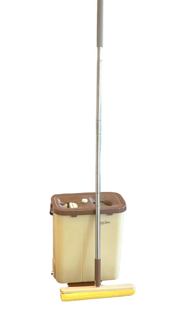 SPIN MOP SET PARQUET WITH BUCKET WHITE/GOLD