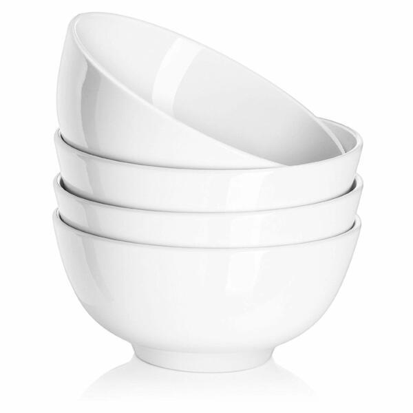 DWELL ROUND BOWL 25CM WHITE