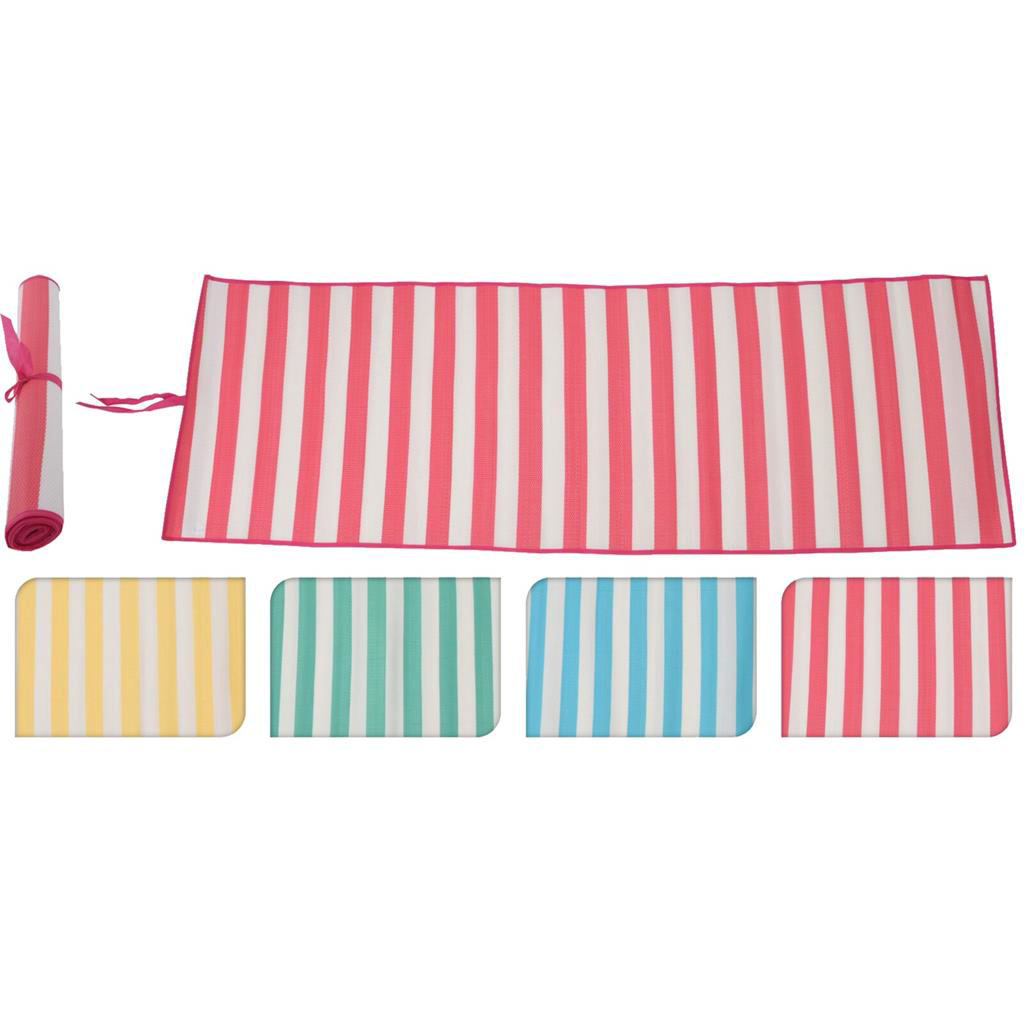 BEACH MAT PP 180X60CM STRIPE 4 ASSORTED COLORS