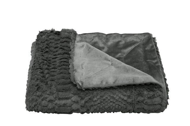 EASY HOME BLANKET FUR VELVET 150X200CM GREY