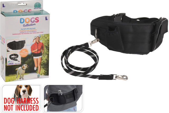 DOG LEASH WITH HIP BAND