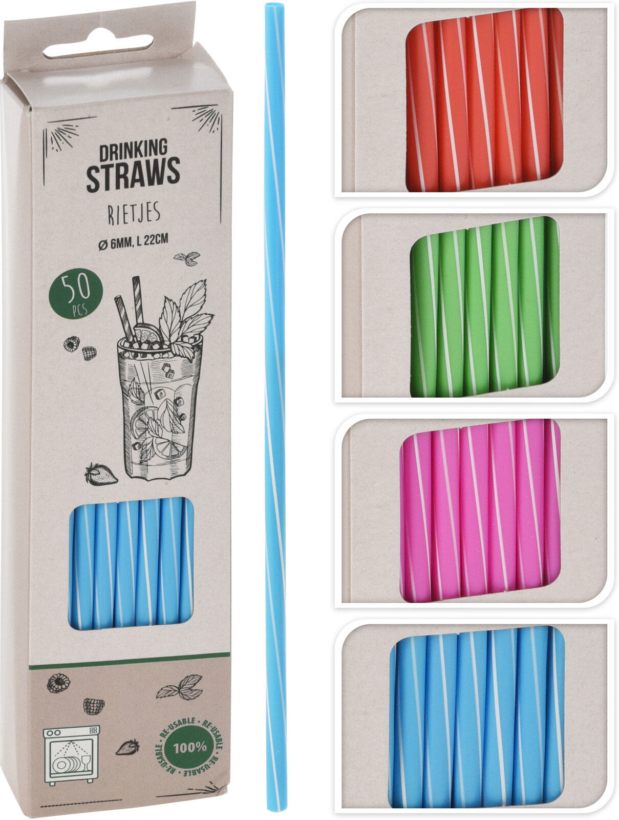 DRINKING STRAWS PP SET OF 50PCS