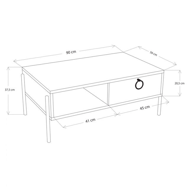 ΤΡΑΠΕΖΙ ΣΑΛΟΝΙΟΥ HM9247.04 ΜΑΥΡΟ ΚΑΡΥΔΙ 90X56X37.5CM