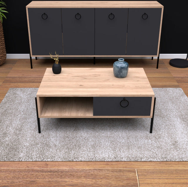 COFFEE TABLE HM9247.02 - OAK BLACK