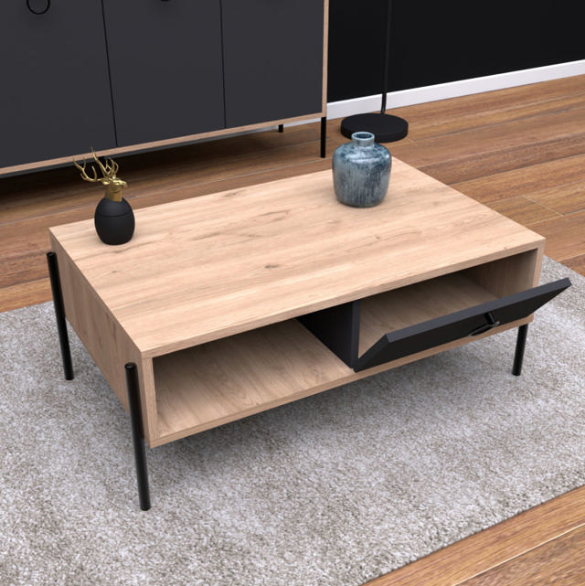 COFFEE TABLE HM9247.02 - OAK BLACK