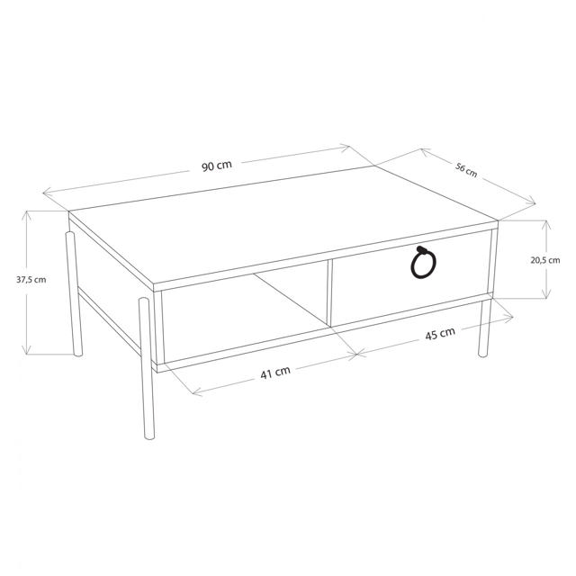 COFFEE TABLE HM9247.02 - OAK BLACK