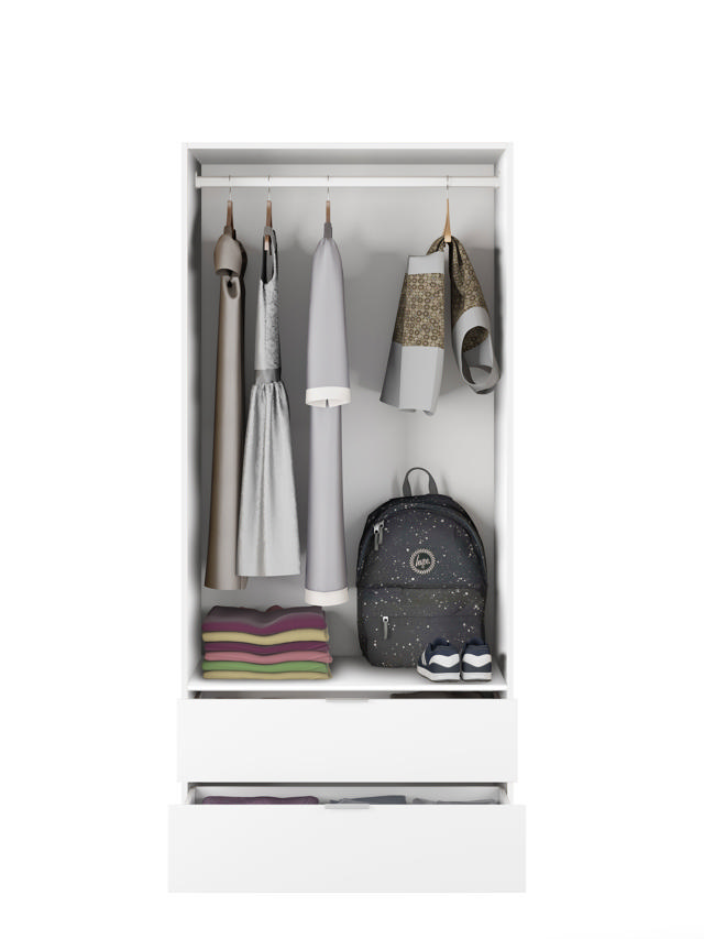 FORES WARDROBE 180X81X52CM - WHITE