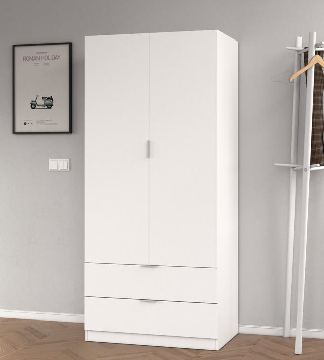 FORES WARDROBE 180X81X52CM - WHITE