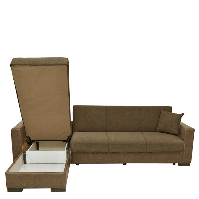 JOSE CORNER SOFA BED - BROWN