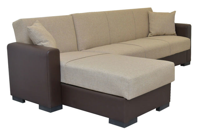 JOSE CORNER SOFA BED - BEIGE/BROWN