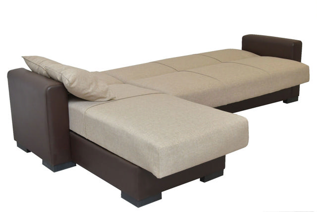 JOSE CORNER SOFA BED - BEIGE/BROWN