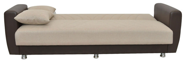 JUAN 3 SEATER SOFA BED WITH STORAGE BEIGE/BROWN 214X82X80CM