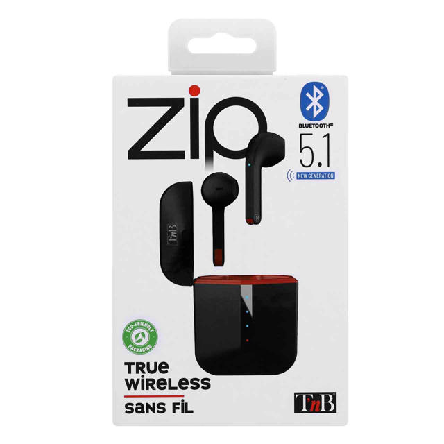 TNB EBZIPPBK ZIP TRUE WIRELESS EARBUDS WITH CHARGING CASE BLACK