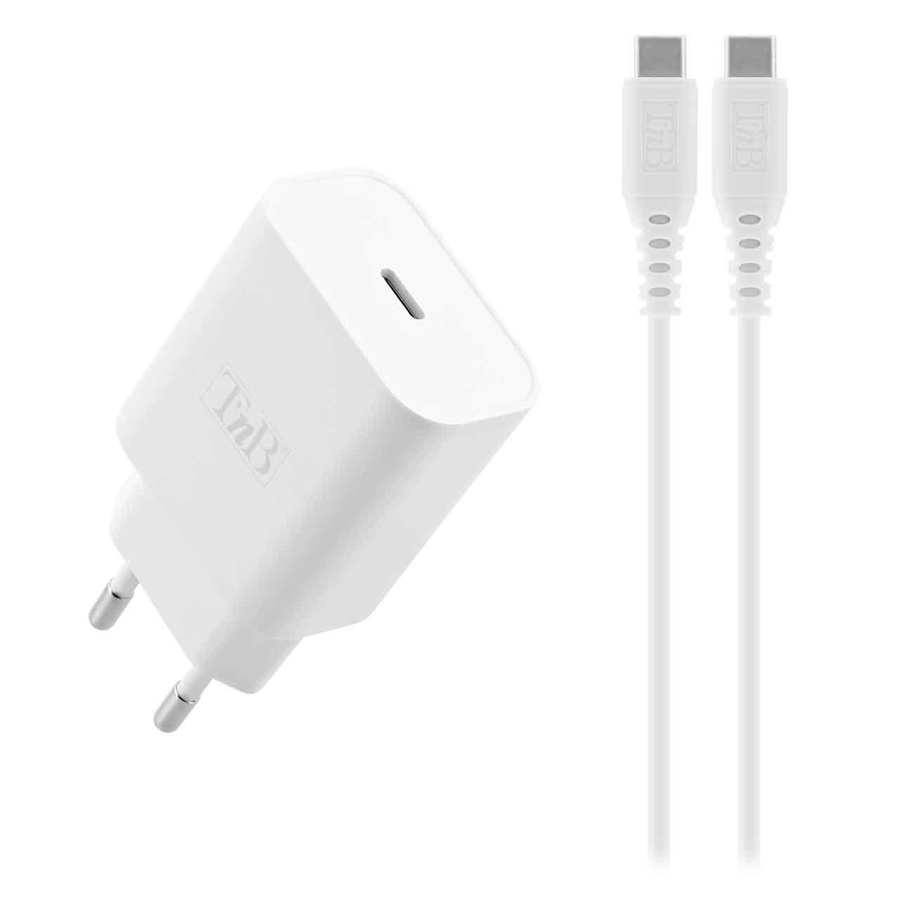 TNB CHPDTC20 USB-C POWER DELIVERY 20W WALL CHARGER + USB-C TO USB-C CABLE