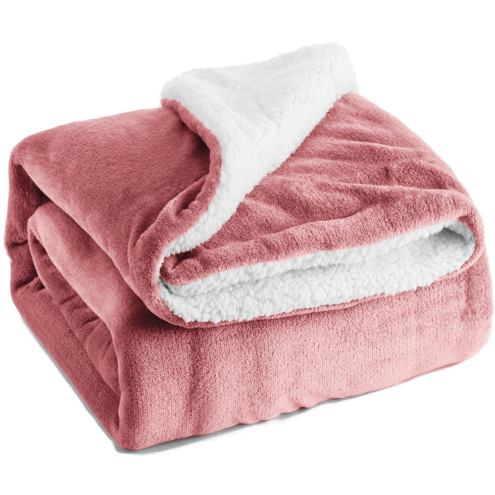 BLANKET FLANNEL SHERPA 200X220CM 2 ASSORTED COLORS