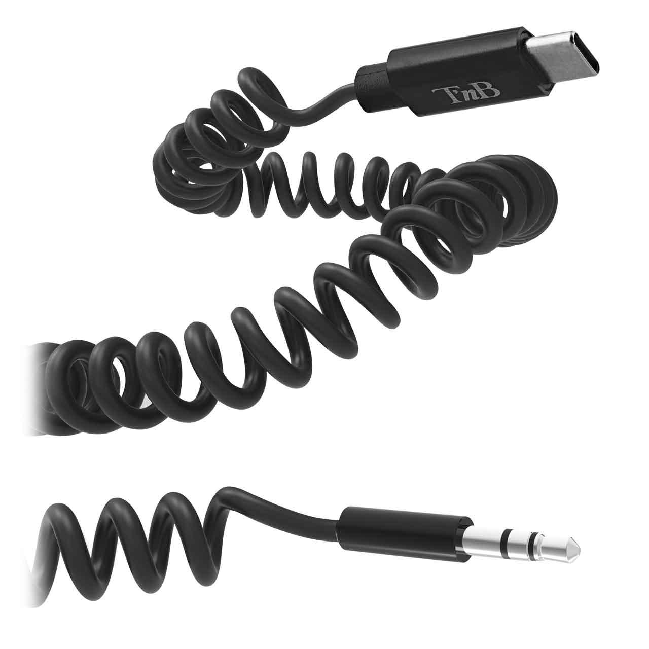 TNB TCTWIST35 USB-C TO 3.5MM JACK COILED (SPIRAL) AUDIO CABLE