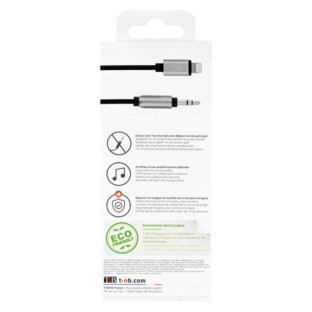 TNB CBLJACK35 LIGHTNING TO 3.5MM JACK AUDIO CABLE