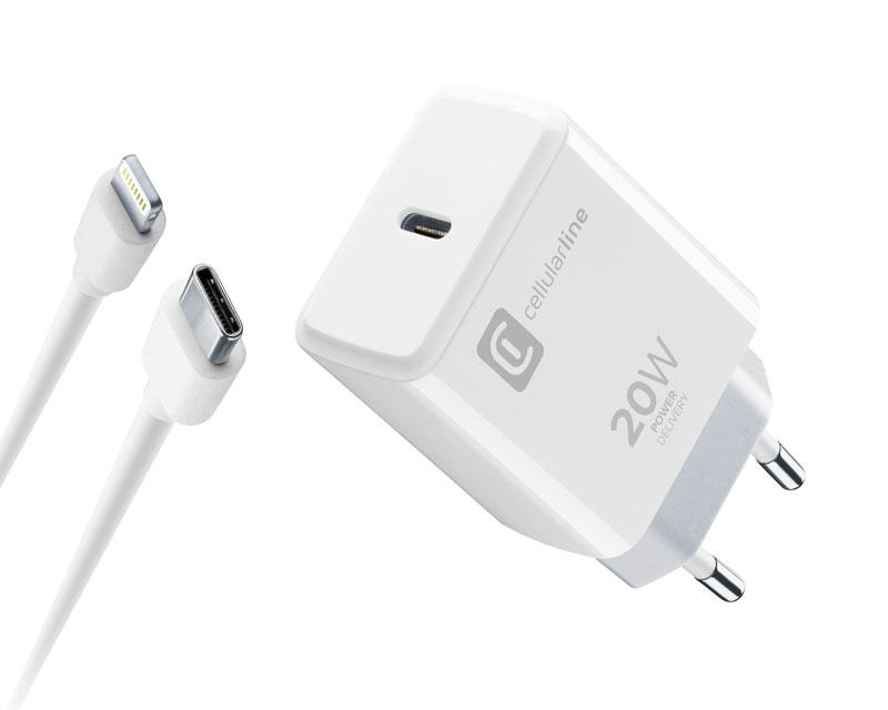 CELLULAR LINE USB-C CHARGER KIT C2L 20W WHITE