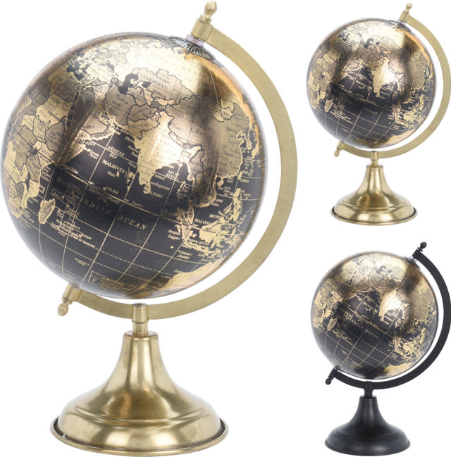 GLOBE 8INCH ON STAND BASE 2 ASSORTED DESIGNS