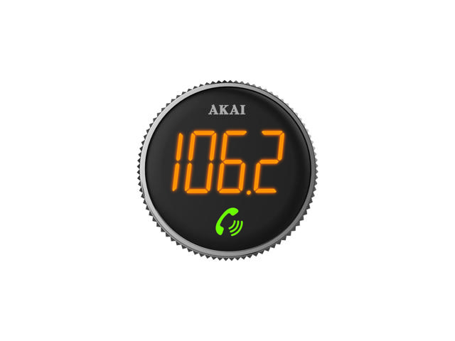 AKAI FMT-95BT FM TRANSMITTER AND CHARGER WITH BLUETOOTH MICRO SD FAST CHARGE USB TYPE-C LED AND HANDS FREE